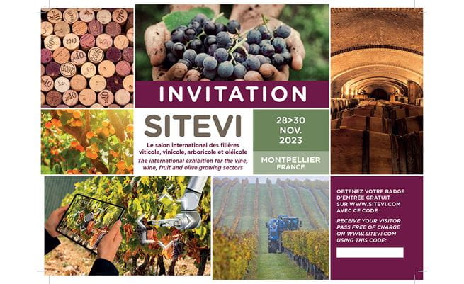 Photo of an invitation to the SITEVI trade show