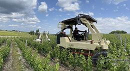 L'Accord Robotique, electric vineyard tractor and robot duo from Sabi Agri
